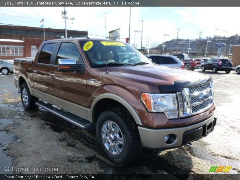 Golden Bronze Metallic / Pale Adobe 2011 Ford F150 Lariat SuperCrew 4x4