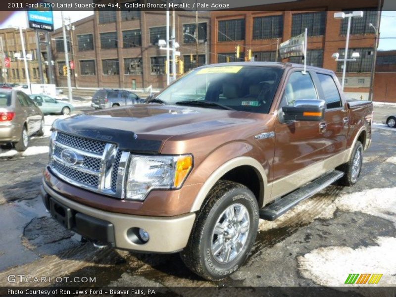 Golden Bronze Metallic / Pale Adobe 2011 Ford F150 Lariat SuperCrew 4x4