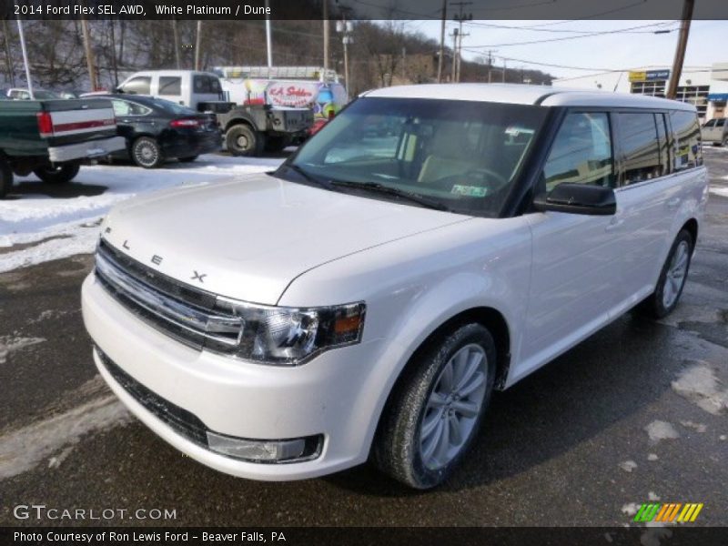White Platinum / Dune 2014 Ford Flex SEL AWD