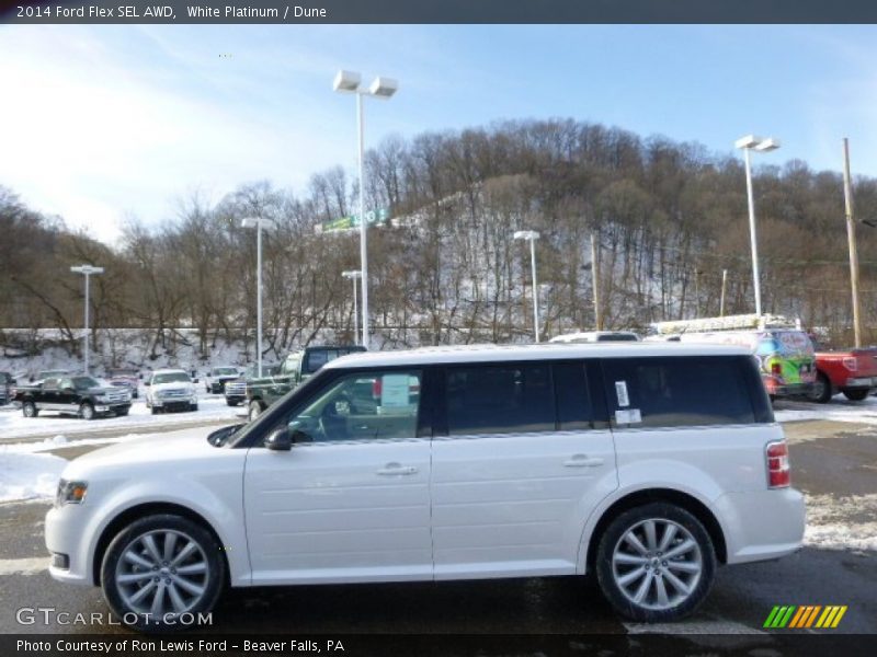 White Platinum / Dune 2014 Ford Flex SEL AWD