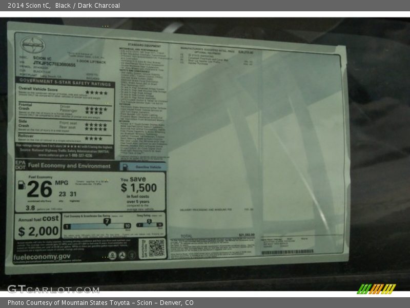 Black / Dark Charcoal 2014 Scion tC
