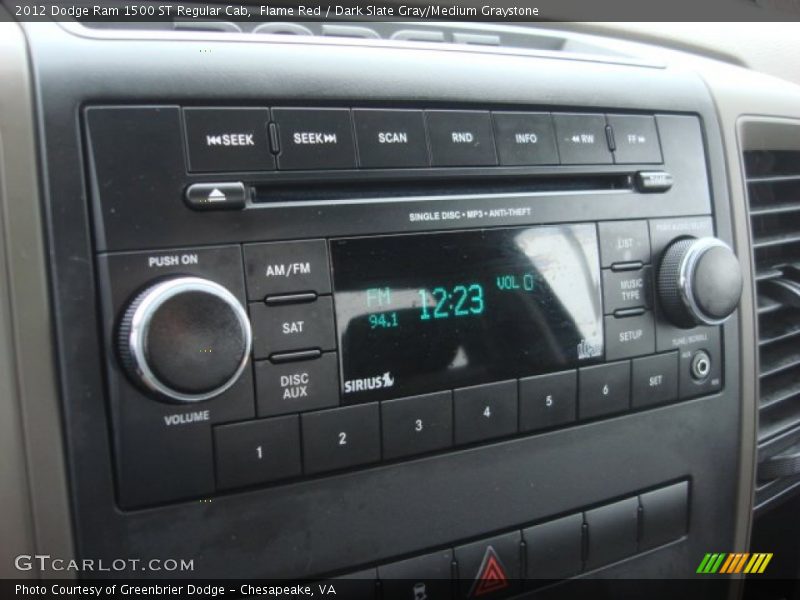 Flame Red / Dark Slate Gray/Medium Graystone 2012 Dodge Ram 1500 ST Regular Cab