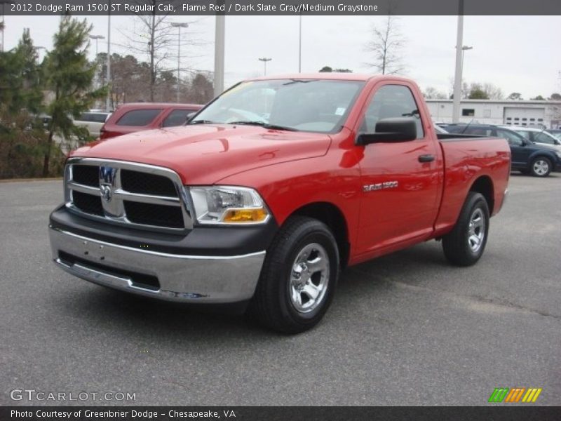 Flame Red / Dark Slate Gray/Medium Graystone 2012 Dodge Ram 1500 ST Regular Cab
