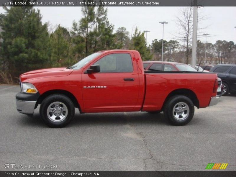 Flame Red / Dark Slate Gray/Medium Graystone 2012 Dodge Ram 1500 ST Regular Cab
