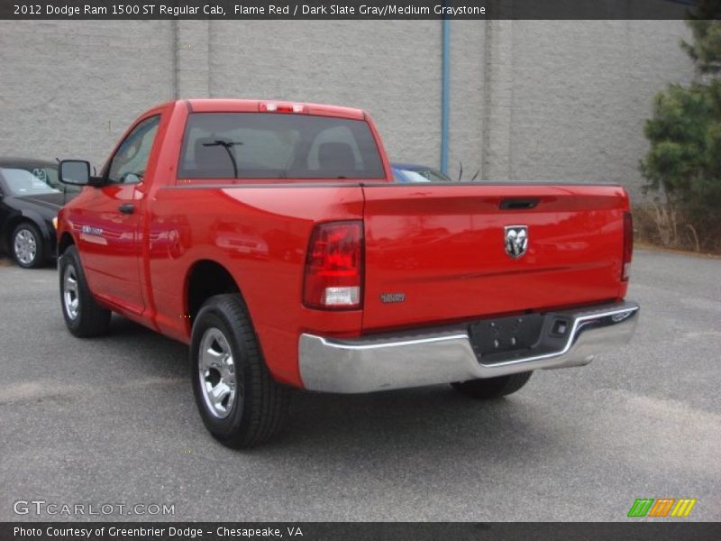 Flame Red / Dark Slate Gray/Medium Graystone 2012 Dodge Ram 1500 ST Regular Cab