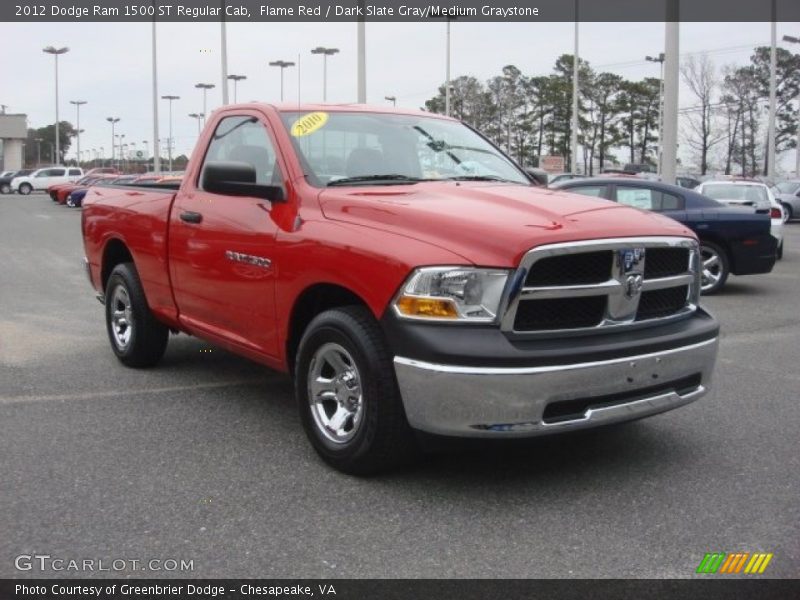 Flame Red / Dark Slate Gray/Medium Graystone 2012 Dodge Ram 1500 ST Regular Cab