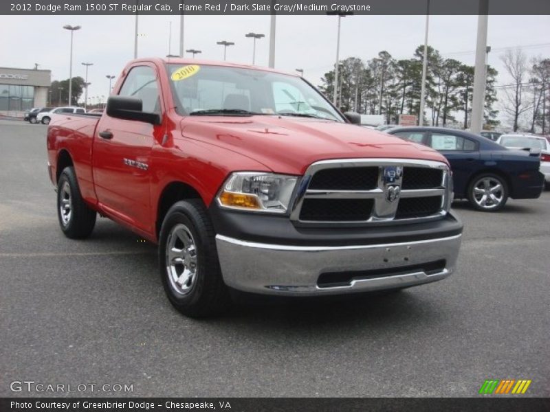 Flame Red / Dark Slate Gray/Medium Graystone 2012 Dodge Ram 1500 ST Regular Cab