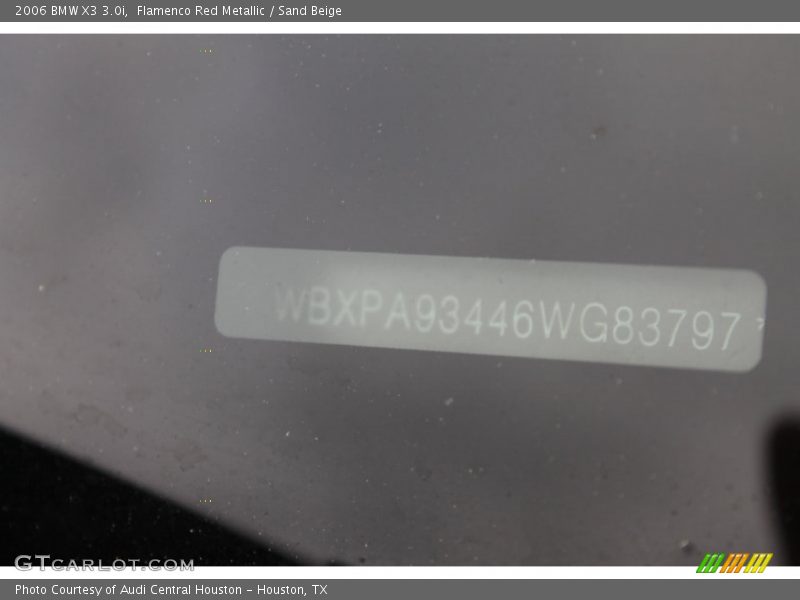 Flamenco Red Metallic / Sand Beige 2006 BMW X3 3.0i