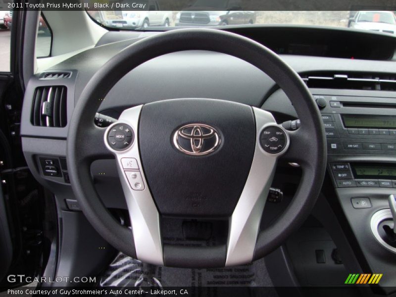 Black / Dark Gray 2011 Toyota Prius Hybrid III