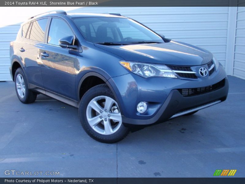 Shoreline Blue Pearl / Black 2014 Toyota RAV4 XLE