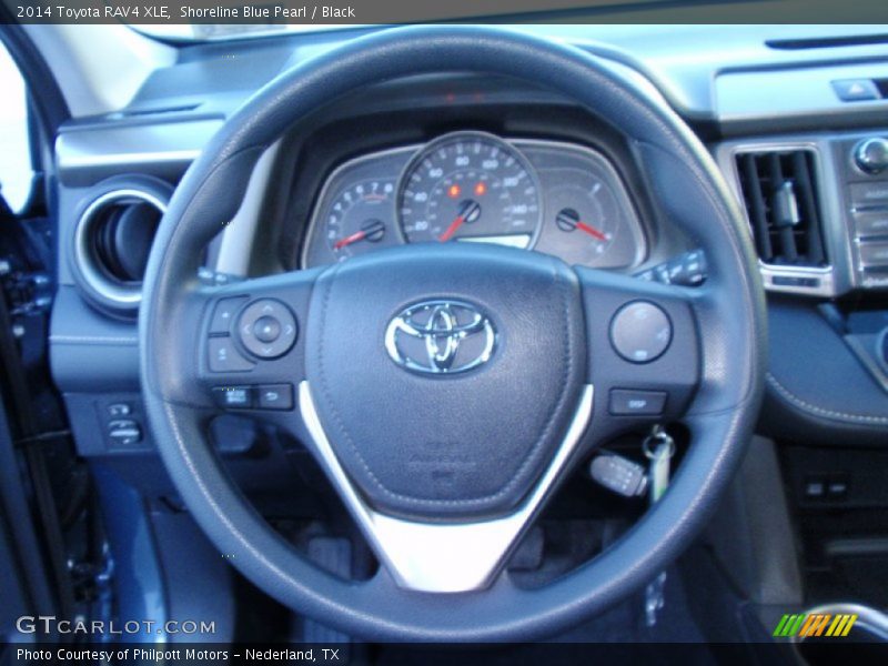 Shoreline Blue Pearl / Black 2014 Toyota RAV4 XLE