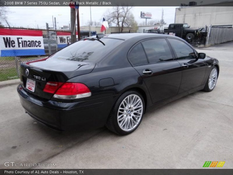 Azurite Black Metallic / Black 2008 BMW 7 Series 750Li Sedan