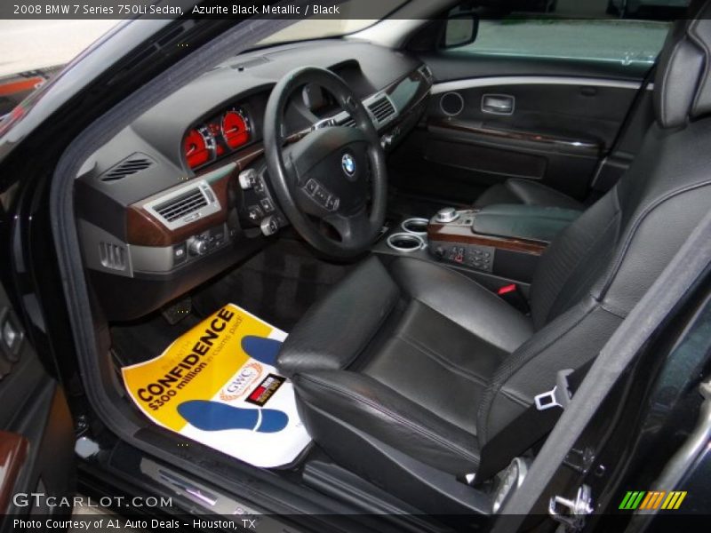Azurite Black Metallic / Black 2008 BMW 7 Series 750Li Sedan