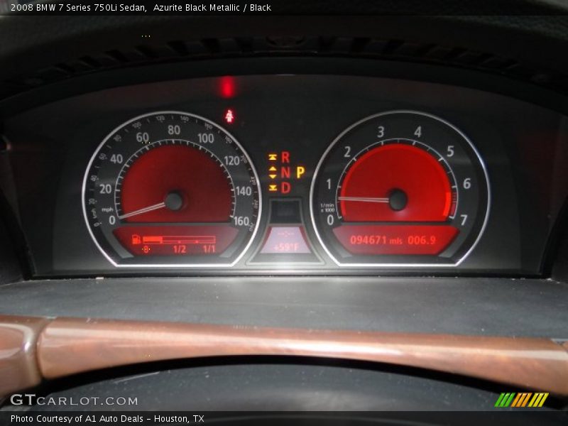 Azurite Black Metallic / Black 2008 BMW 7 Series 750Li Sedan