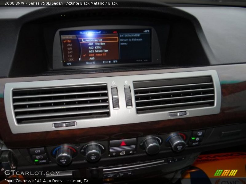 Azurite Black Metallic / Black 2008 BMW 7 Series 750Li Sedan