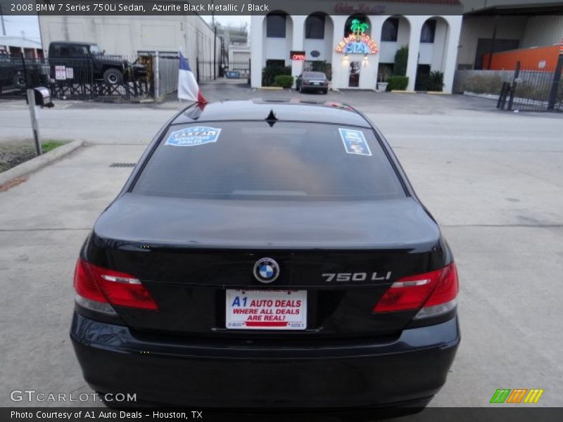Azurite Black Metallic / Black 2008 BMW 7 Series 750Li Sedan