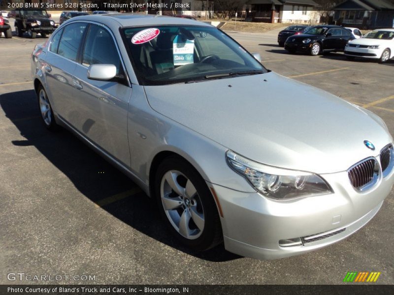 Titanium Silver Metallic / Black 2008 BMW 5 Series 528i Sedan