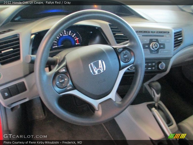 Rallye Red / Gray 2012 Honda Civic LX Coupe