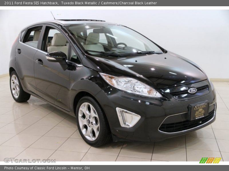 Tuxedo Black Metallic / Cashmere/Charcoal Black Leather 2011 Ford Fiesta SES Hatchback