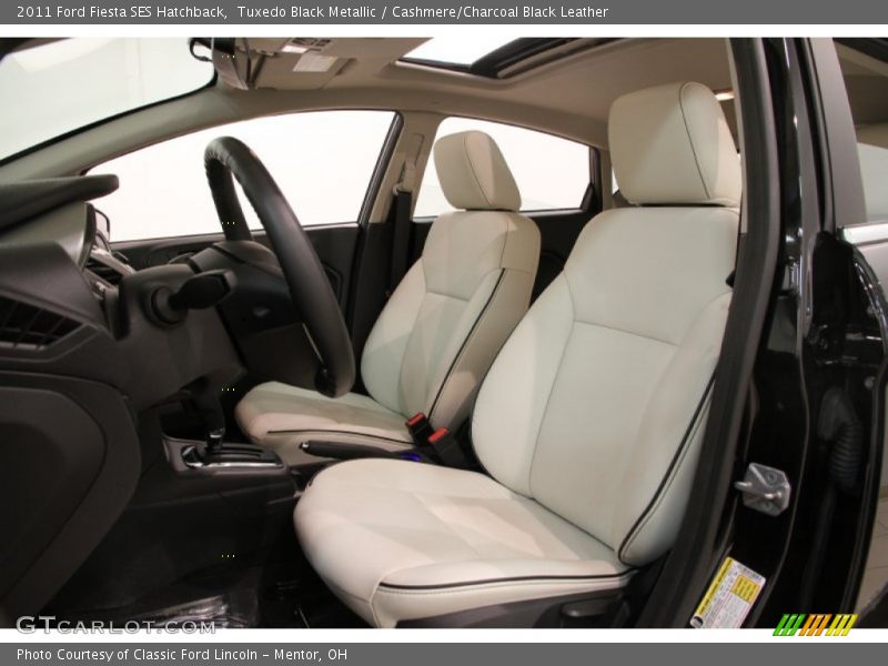 Tuxedo Black Metallic / Cashmere/Charcoal Black Leather 2011 Ford Fiesta SES Hatchback