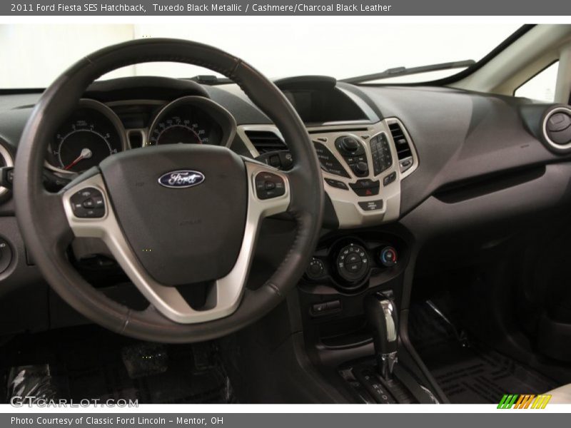 Tuxedo Black Metallic / Cashmere/Charcoal Black Leather 2011 Ford Fiesta SES Hatchback