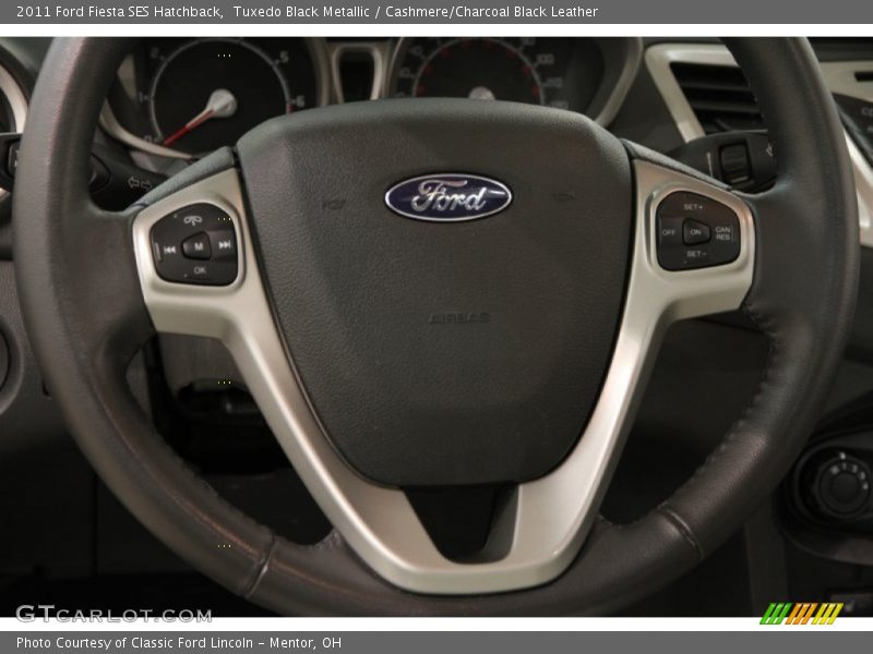 Tuxedo Black Metallic / Cashmere/Charcoal Black Leather 2011 Ford Fiesta SES Hatchback