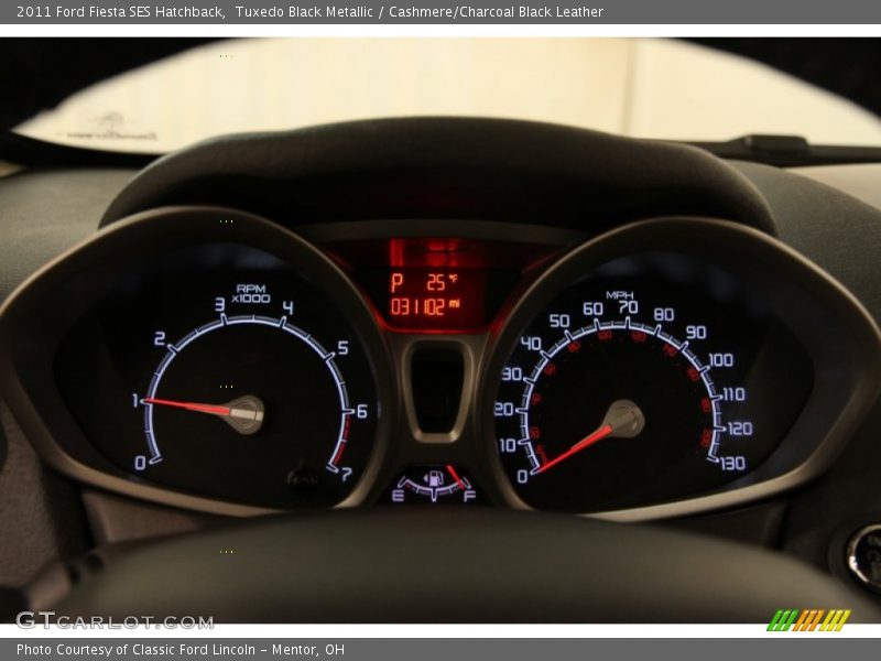 Tuxedo Black Metallic / Cashmere/Charcoal Black Leather 2011 Ford Fiesta SES Hatchback