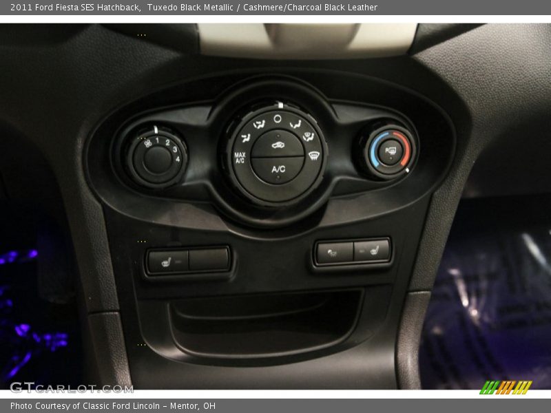 Tuxedo Black Metallic / Cashmere/Charcoal Black Leather 2011 Ford Fiesta SES Hatchback