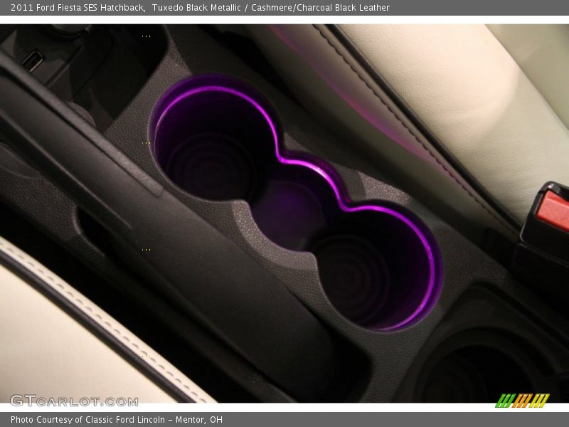 Tuxedo Black Metallic / Cashmere/Charcoal Black Leather 2011 Ford Fiesta SES Hatchback