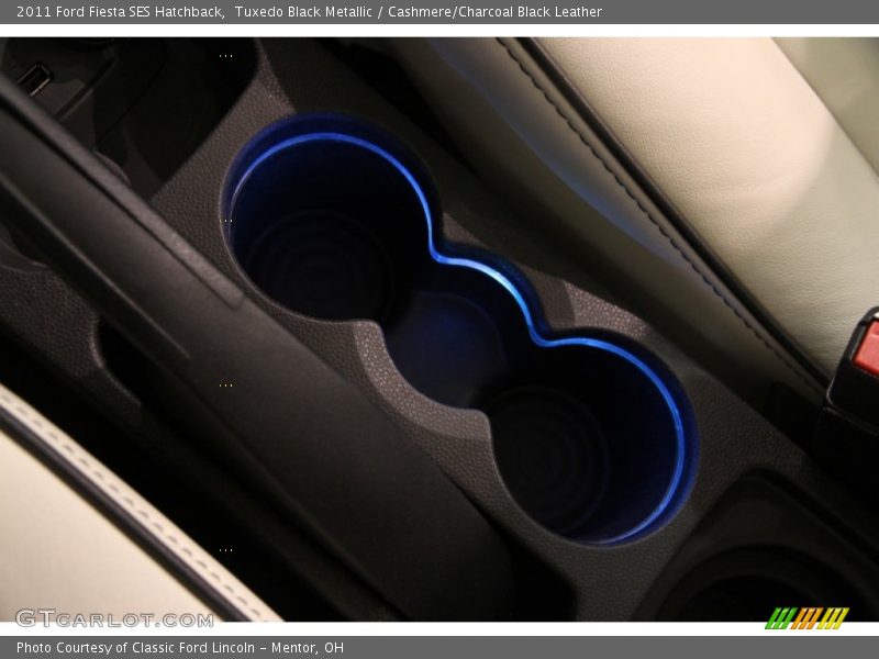 Tuxedo Black Metallic / Cashmere/Charcoal Black Leather 2011 Ford Fiesta SES Hatchback