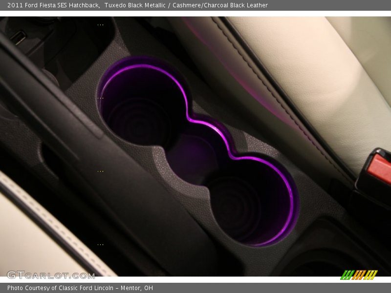 Tuxedo Black Metallic / Cashmere/Charcoal Black Leather 2011 Ford Fiesta SES Hatchback