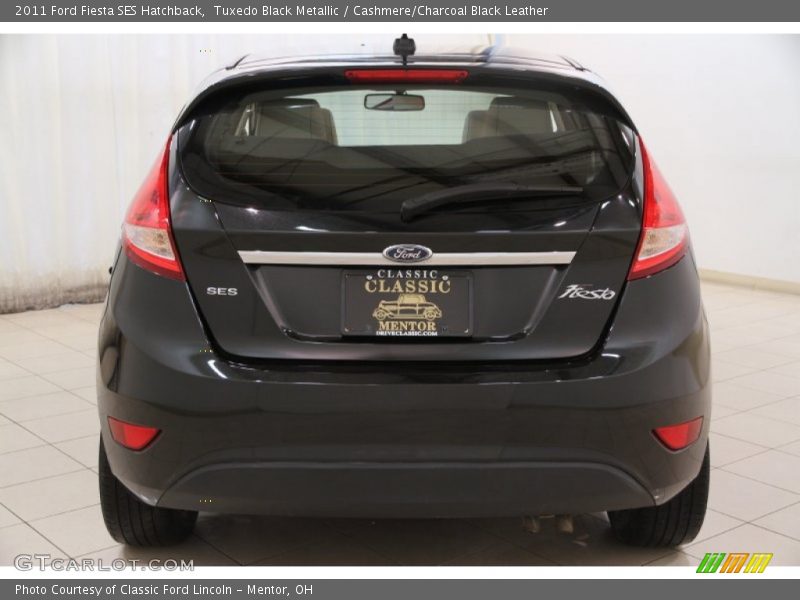 Tuxedo Black Metallic / Cashmere/Charcoal Black Leather 2011 Ford Fiesta SES Hatchback