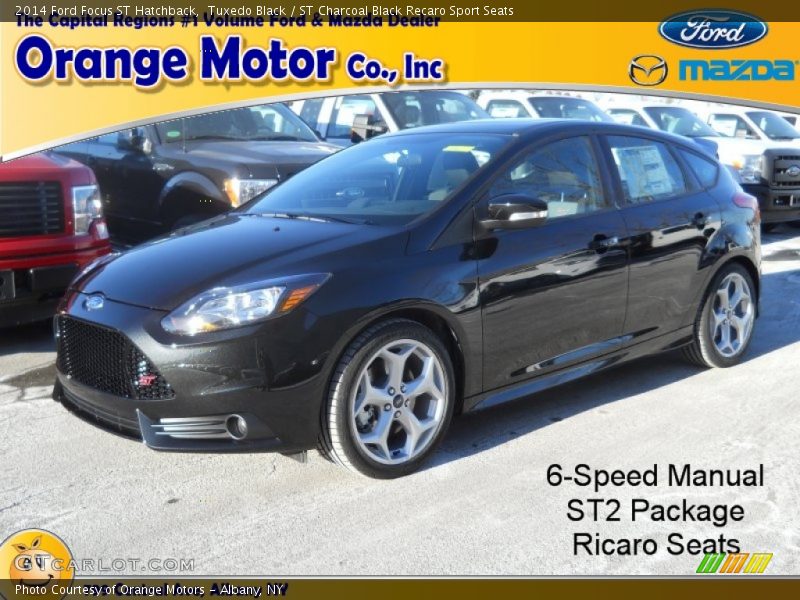 Tuxedo Black / ST Charcoal Black Recaro Sport Seats 2014 Ford Focus ST Hatchback