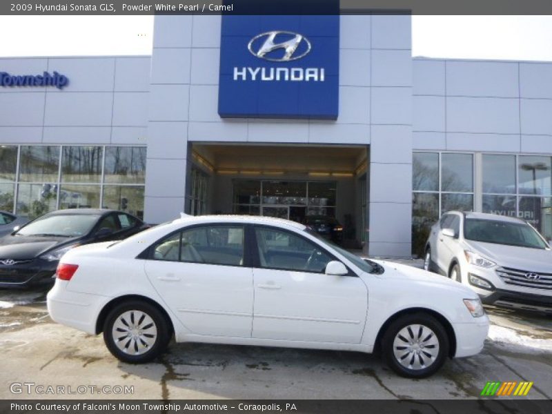 Powder White Pearl / Camel 2009 Hyundai Sonata GLS