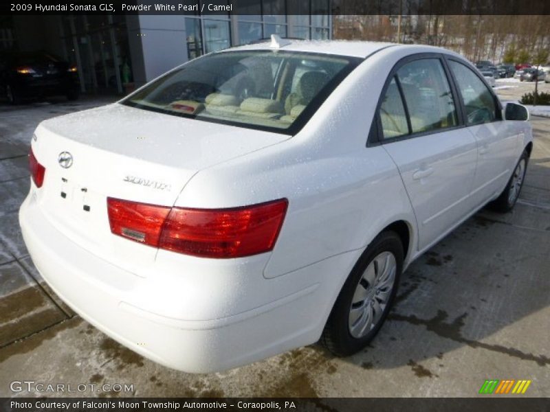 Powder White Pearl / Camel 2009 Hyundai Sonata GLS