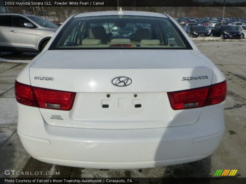 Powder White Pearl / Camel 2009 Hyundai Sonata GLS