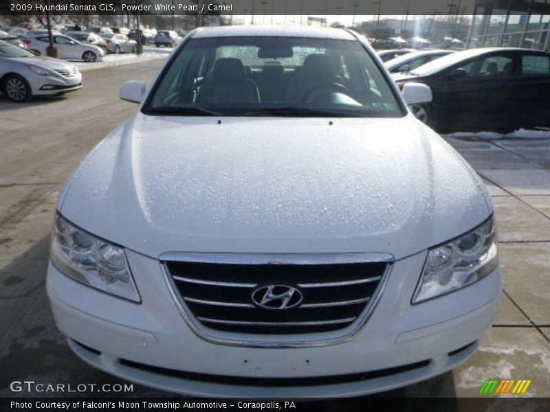 Powder White Pearl / Camel 2009 Hyundai Sonata GLS