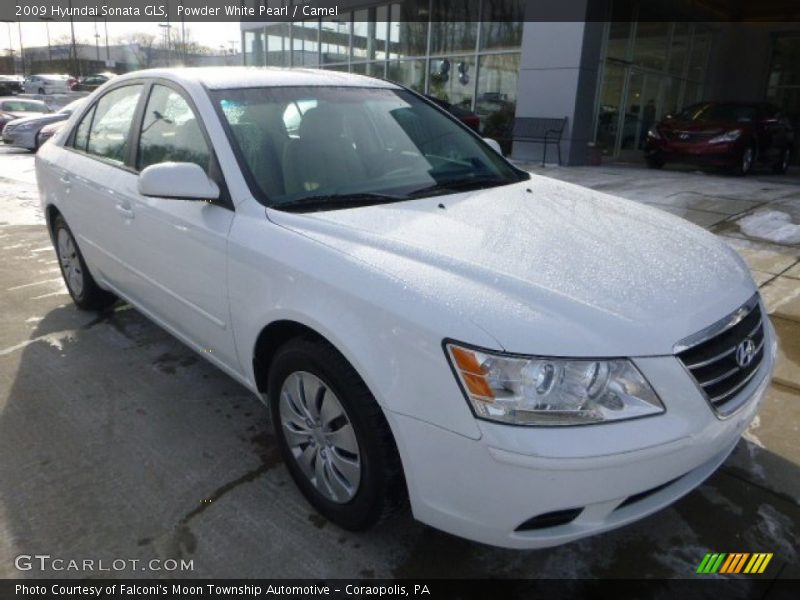 Powder White Pearl / Camel 2009 Hyundai Sonata GLS