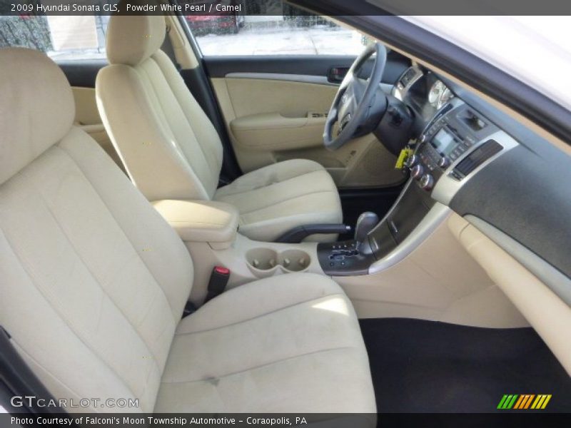Powder White Pearl / Camel 2009 Hyundai Sonata GLS