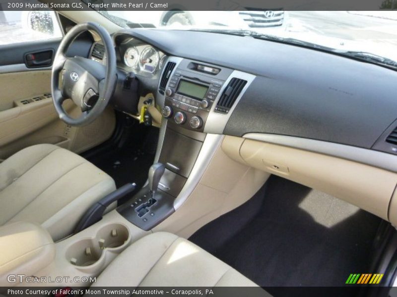 Powder White Pearl / Camel 2009 Hyundai Sonata GLS