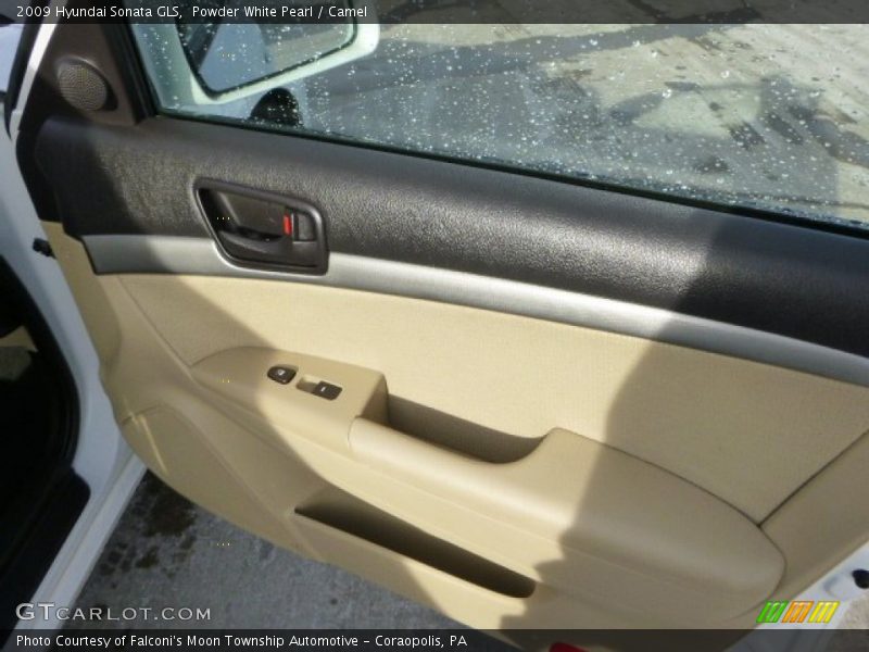 Powder White Pearl / Camel 2009 Hyundai Sonata GLS