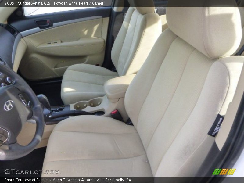Powder White Pearl / Camel 2009 Hyundai Sonata GLS