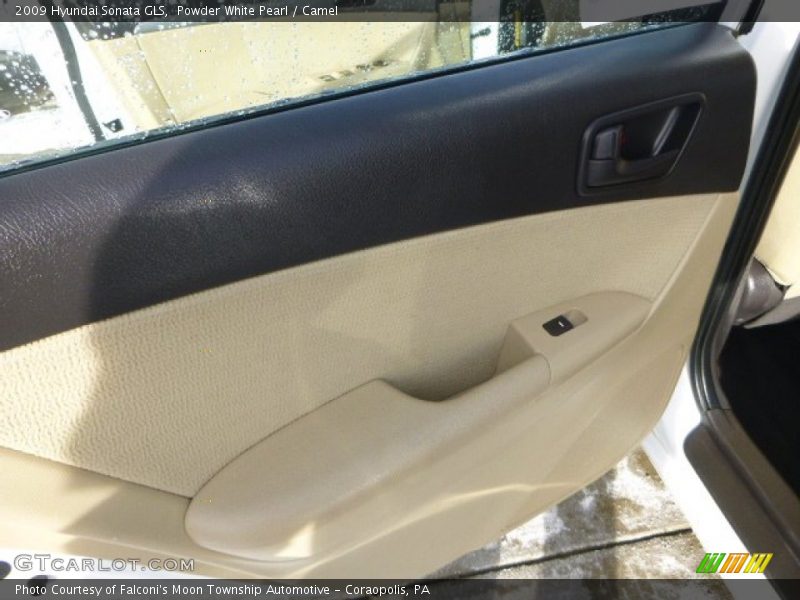 Powder White Pearl / Camel 2009 Hyundai Sonata GLS