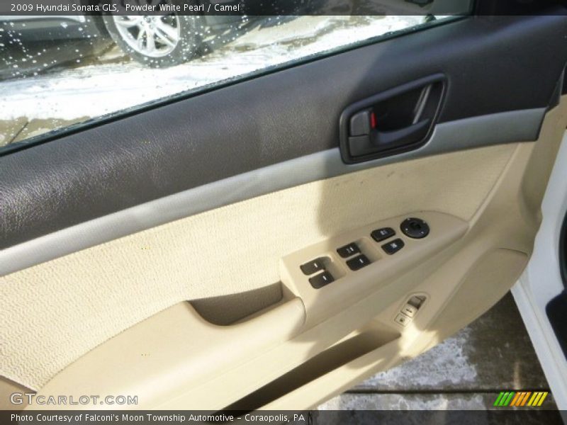 Powder White Pearl / Camel 2009 Hyundai Sonata GLS