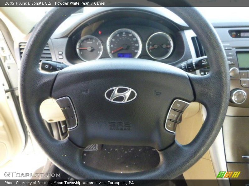 Powder White Pearl / Camel 2009 Hyundai Sonata GLS