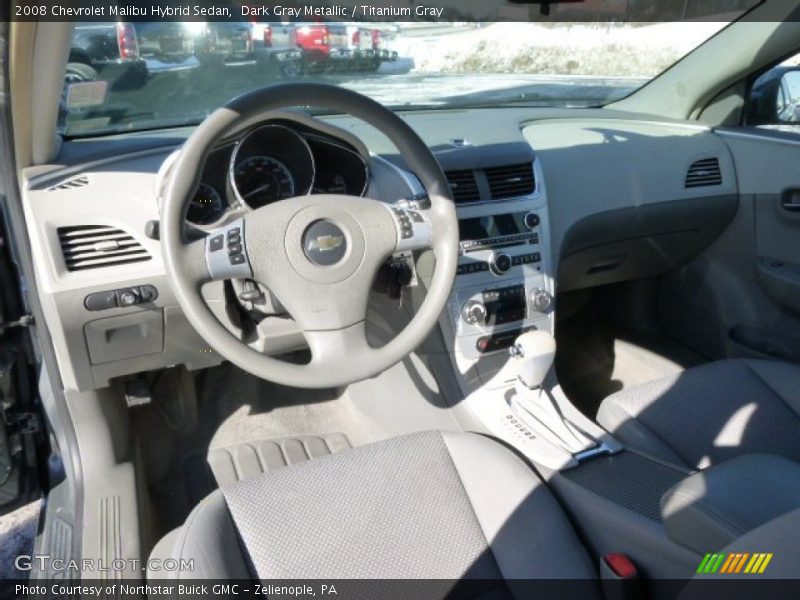 Dark Gray Metallic / Titanium Gray 2008 Chevrolet Malibu Hybrid Sedan