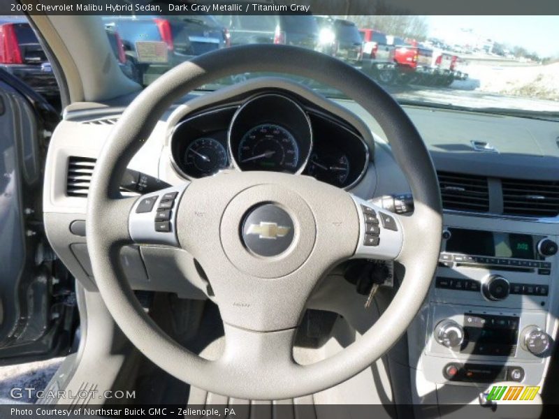 Dark Gray Metallic / Titanium Gray 2008 Chevrolet Malibu Hybrid Sedan