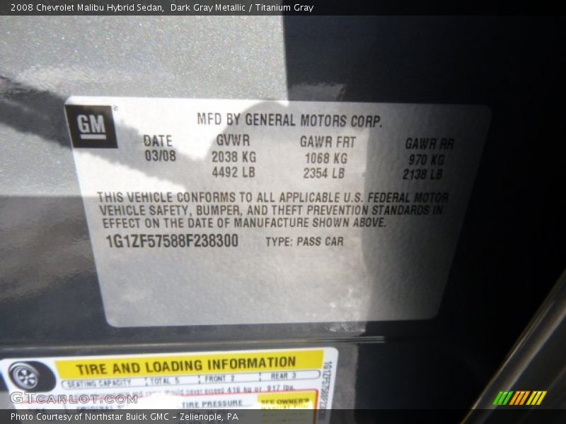 Dark Gray Metallic / Titanium Gray 2008 Chevrolet Malibu Hybrid Sedan