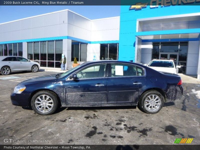 Ming Blue Metallic / Titanium 2009 Buick Lucerne CXL