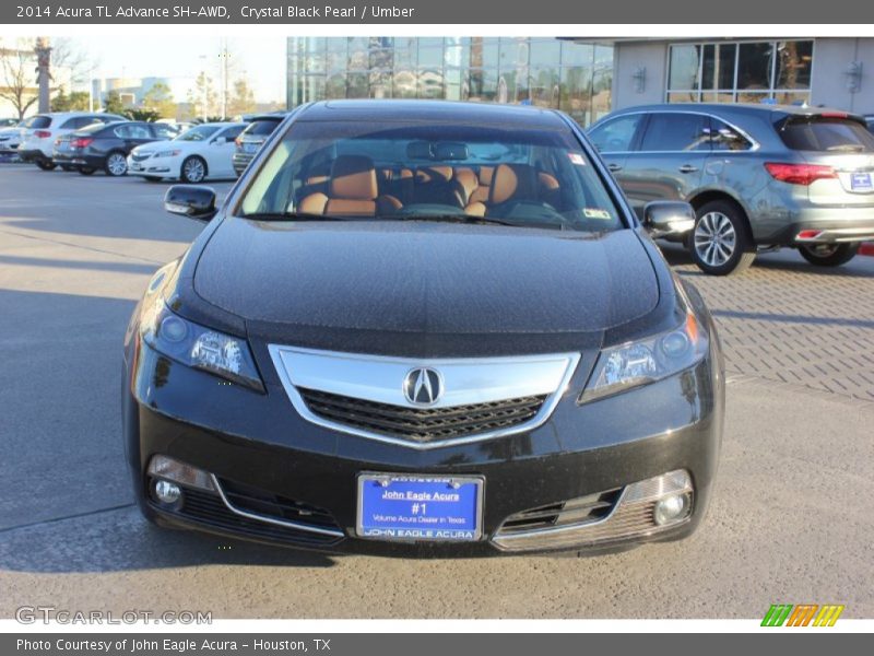 Crystal Black Pearl / Umber 2014 Acura TL Advance SH-AWD